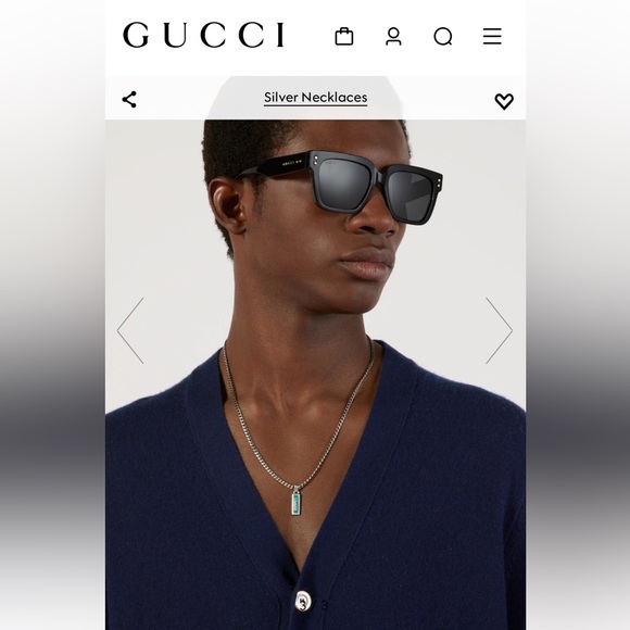 Like new Gucci Enamel pendant and sterling silver chain. Adjustable length. - Picture 5 of 5